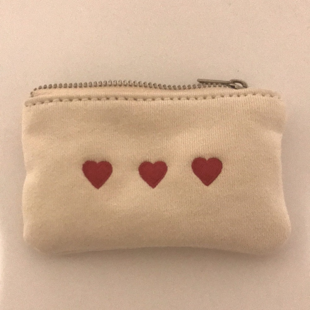 Cute small pouch with hearts on front
